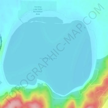Mappa topografica Harding Lake, altitudine, rilievo