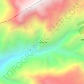 Mappa topografica San Martin, altitudine, rilievo