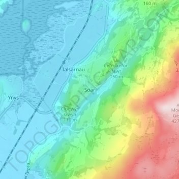 Mappa topografica Soar, altitudine, rilievo