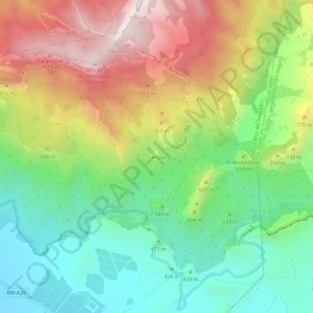 Mappa topografica San Joy, altitudine, rilievo