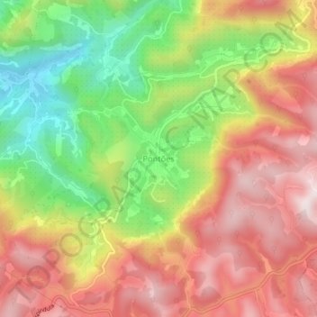 Mappa topografica Pontões, altitudine, rilievo