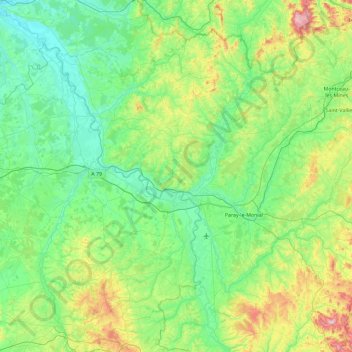 Mappa topografica La Loire, altitudine, rilievo
