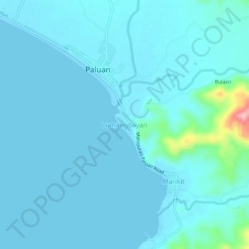Mappa topografica Lumangbayan, altitudine, rilievo