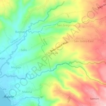 Mappa topografica Bilucao, altitudine, rilievo