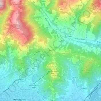 Mappa topografica Vico, altitudine, rilievo
