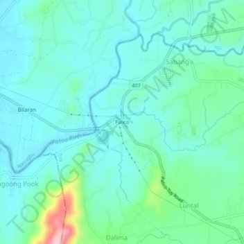 Mappa topografica Palico, altitudine, rilievo