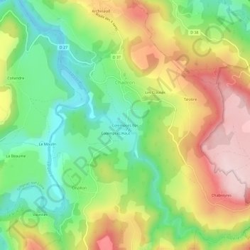 Mappa topografica Colempces Bas, altitudine, rilievo