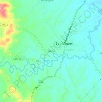 Mappa topografica Talibon, altitudine, rilievo