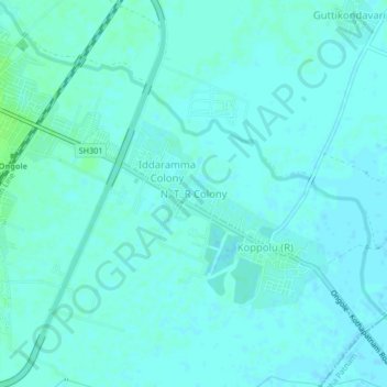 Mappa topografica N. T. R Colony, altitudine, rilievo