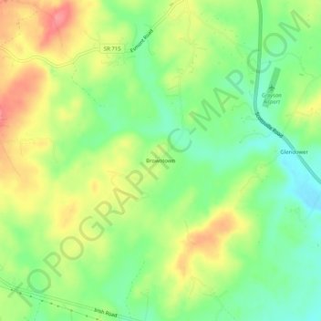 Mappa topografica Browntown, altitudine, rilievo