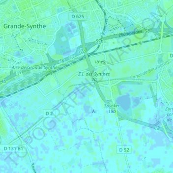 Mappa topografica Cruputte Houck, altitudine, rilievo