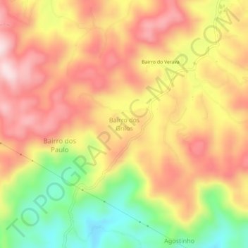 Mappa topografica Bairro dos Grilos, altitudine, rilievo