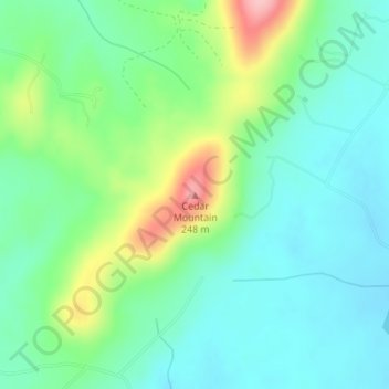 Mappa topografica Cedar Mountain, altitudine, rilievo