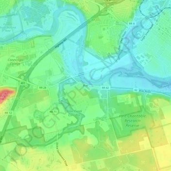 Mappa topografica Blair, altitudine, rilievo