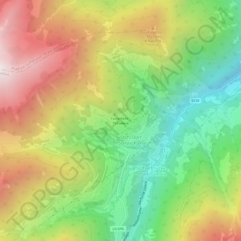 Mappa topografica Faslarhöfe - Fossalara, altitudine, rilievo