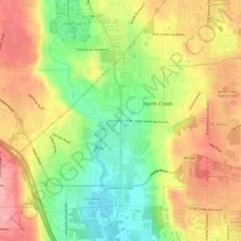Mappa topografica Kennard Corner, altitudine, rilievo
