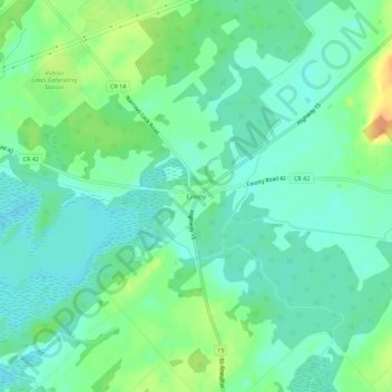 Mappa topografica Crosby, altitudine, rilievo