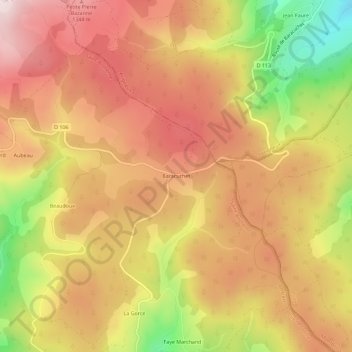 Mappa topografica Baracuchet, altitudine, rilievo