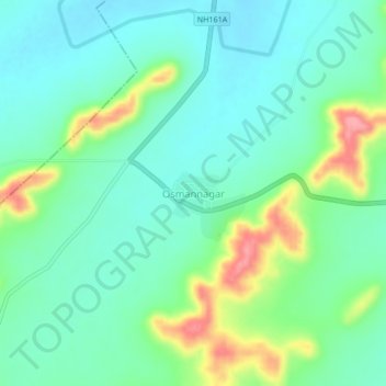 Mappa topografica Osmannagar, altitudine, rilievo