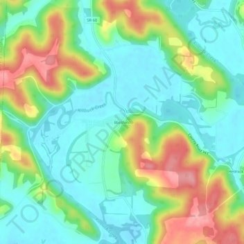 Mappa topografica Blissfield, altitudine, rilievo