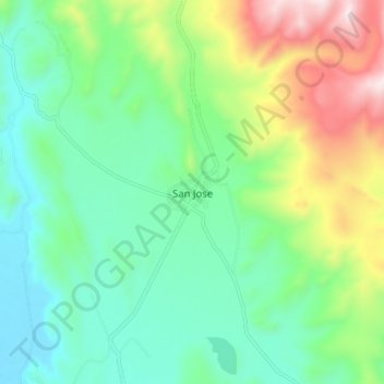Mappa topografica San Jose, altitudine, rilievo