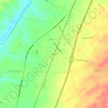 Mappa topografica Marion, altitudine, rilievo