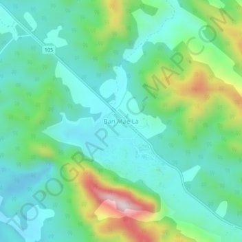 Mappa topografica Ban Mae La, altitudine, rilievo
