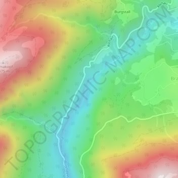 Mappa topografica Tiefenbachklamm, altitudine, rilievo