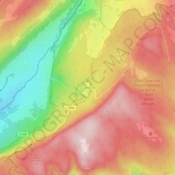 Mappa topografica La Vattay, altitudine, rilievo