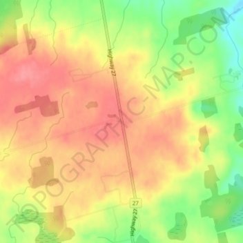 Mappa topografica Linton, altitudine, rilievo