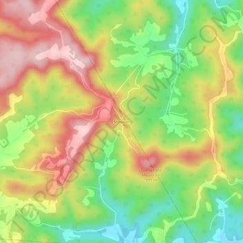 Mappa topografica Shawver, altitudine, rilievo