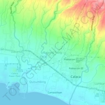 Mappa topografica Bagong Tubig, altitudine, rilievo