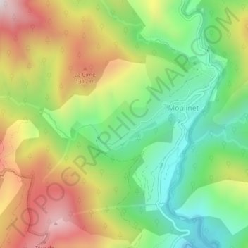 Mappa topografica Canabieras, altitudine, rilievo