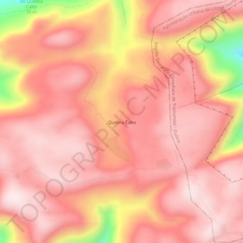 Mappa topografica Quebra Cabo, altitudine, rilievo