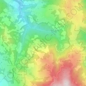 Mappa topografica Qualto, altitudine, rilievo