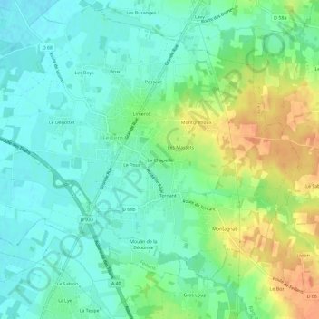 Mappa topografica La Chapelle, altitudine, rilievo