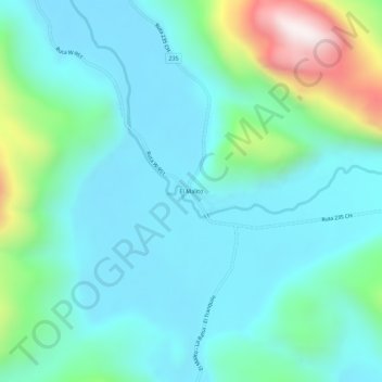 Mappa topografica El Malito, altitudine, rilievo