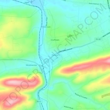 Mappa topografica Paxinos, altitudine, rilievo