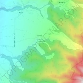 Mappa topografica Tabidiao, altitudine, rilievo
