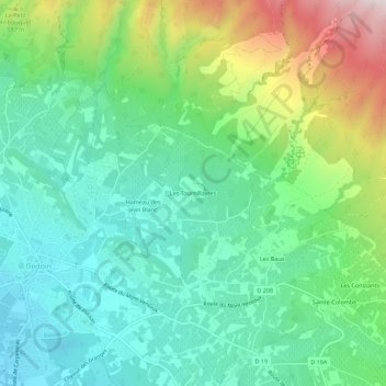 Mappa topografica Les Tournillayres, altitudine, rilievo