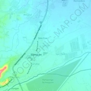 Mappa topografica La Paz, altitudine, rilievo