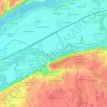 Mappa topografica La Motte de Gemme, altitudine, rilievo