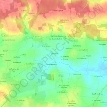 Mappa topografica La Gourdelais, altitudine, rilievo