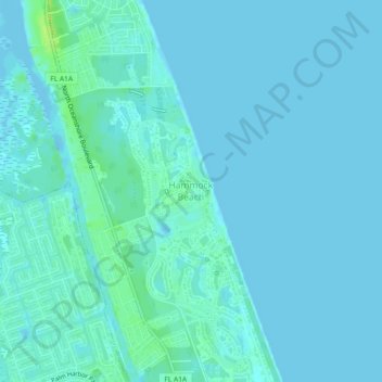 Mappa topografica Hammock Beach, altitudine, rilievo