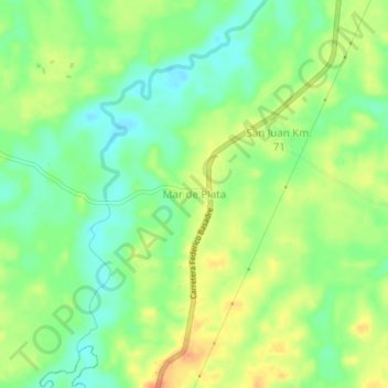 Mappa topografica Mar de Plata, altitudine, rilievo