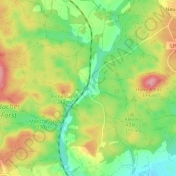 Mappa topografica Seehof, altitudine, rilievo