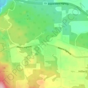 Mappa topografica Whiskey Creek, altitudine, rilievo