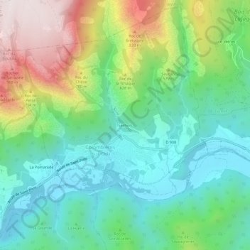 Mappa topografica Les Seilhols, altitudine, rilievo