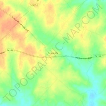 Mappa topografica Nelsonville, altitudine, rilievo