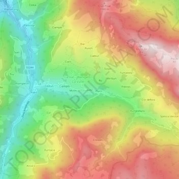 Mappa topografica Lunz, altitudine, rilievo